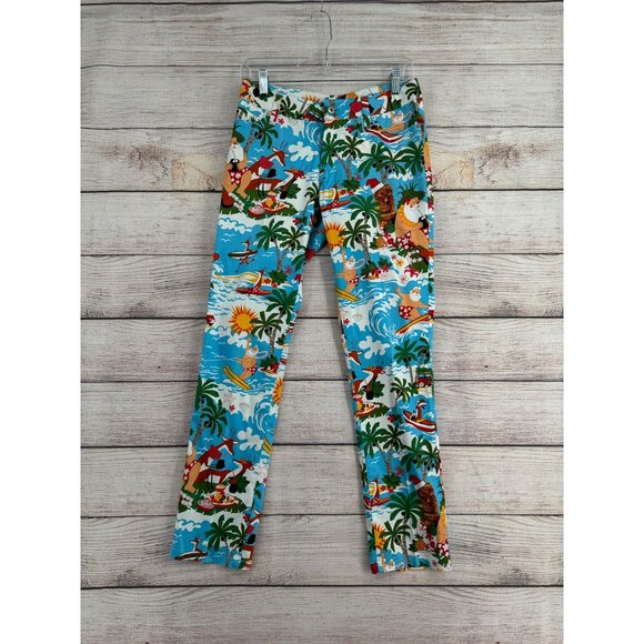 Loudmouth Tropical‎ Surfin Santa Golf Pants Women's Size 4 Multicolor - Picture 1 of 7